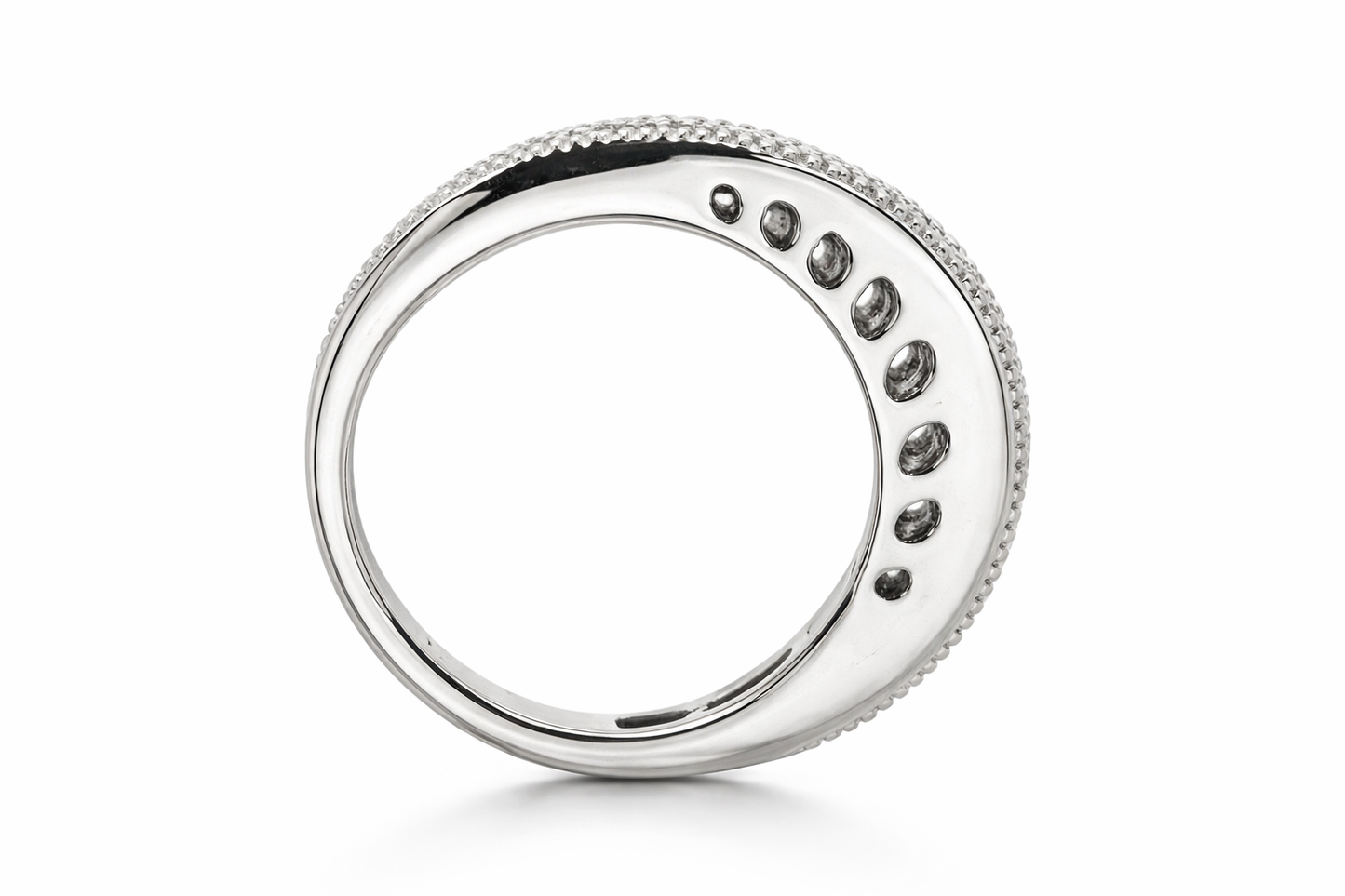 .925 Sterling Silver / Green And White Diamond Ring