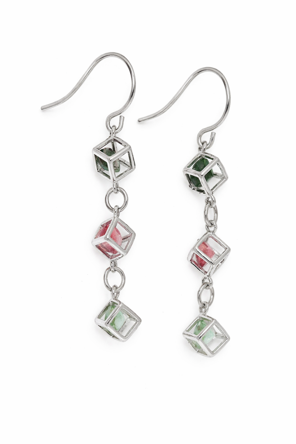 .925 Sterling Silver Colors of Tourmaline Earring / Bracelet (7.65 cts)
