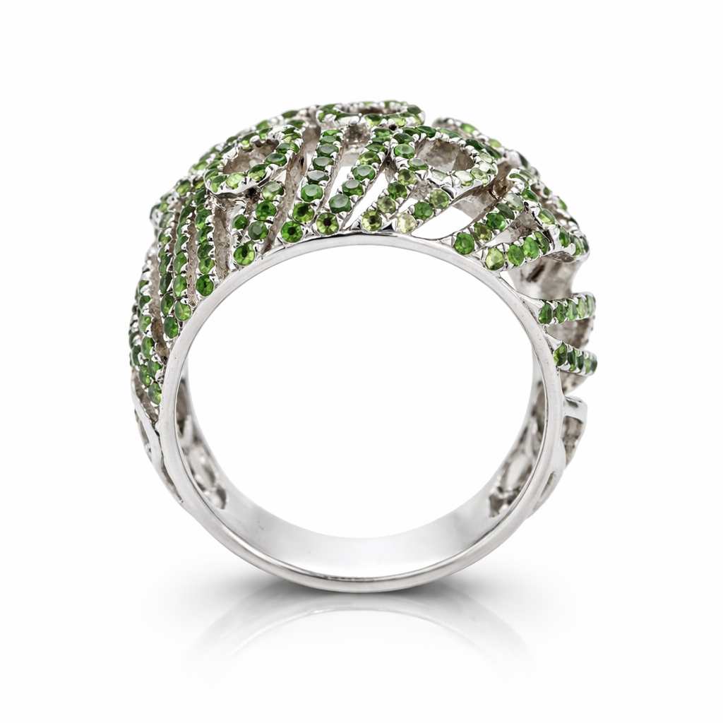 925 Sterling Silver Tsavorite Ring - 1.80 cts