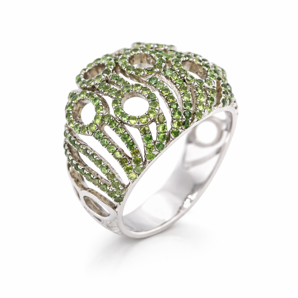 925 Sterling Silver Tsavorite Ring - 1.80 cts