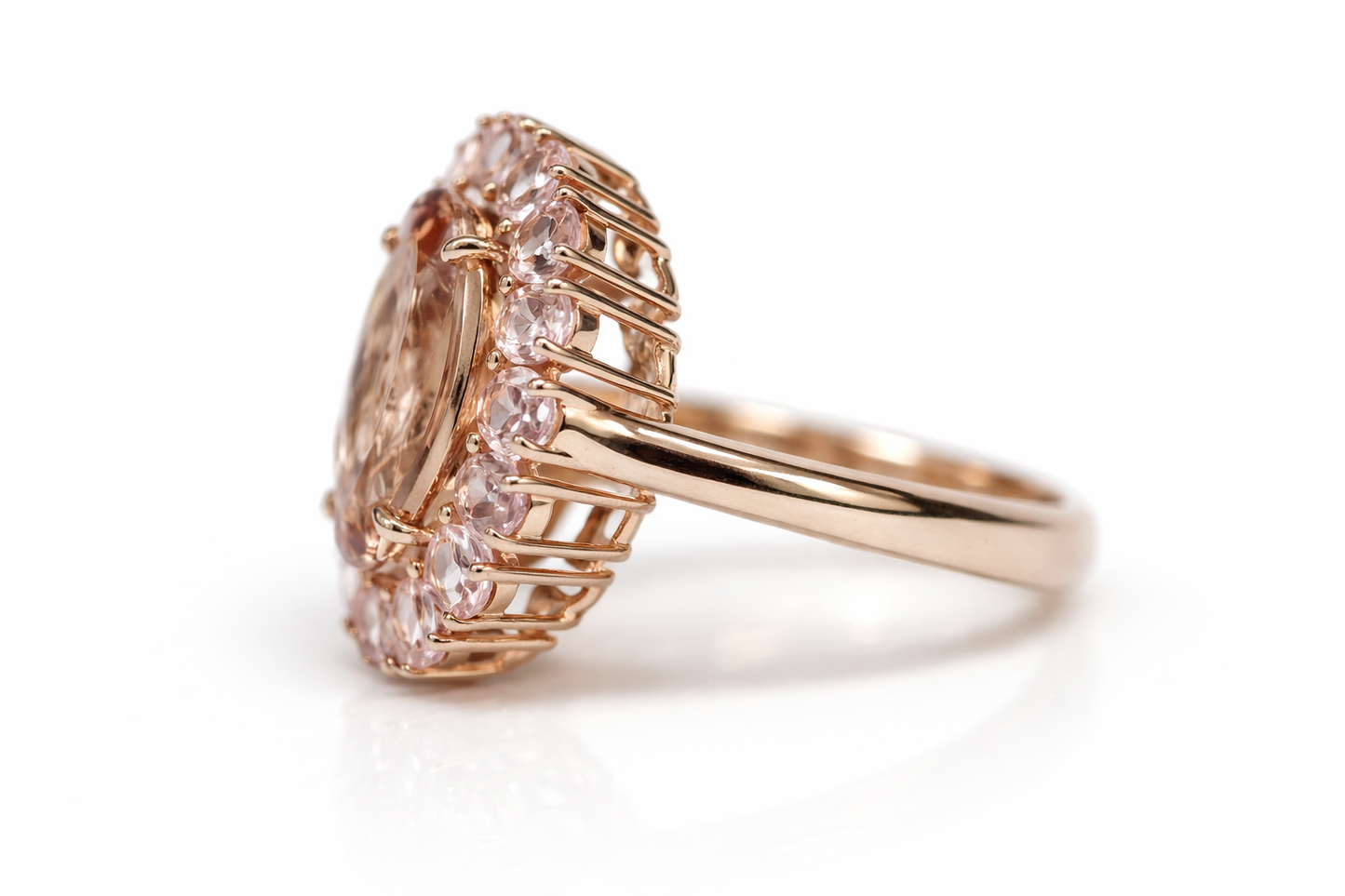 Stunning Rose Gold Plated Morganite Ring