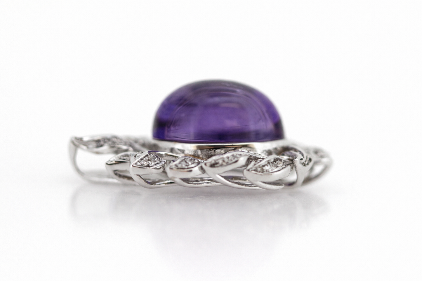 925 Sterling Silver Amethyst w-White Topaz Pendant - 12.74 cts