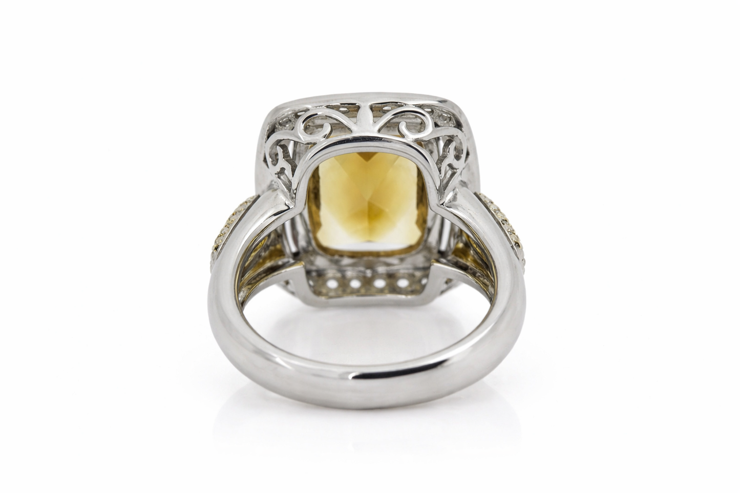 925 Citrine - White Topaz Ring - 7.43 cts