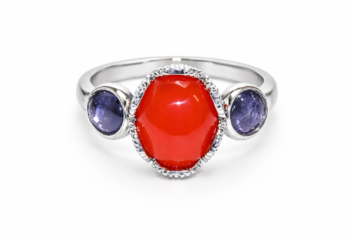 925 Orange Chalcedony - Iolite Set