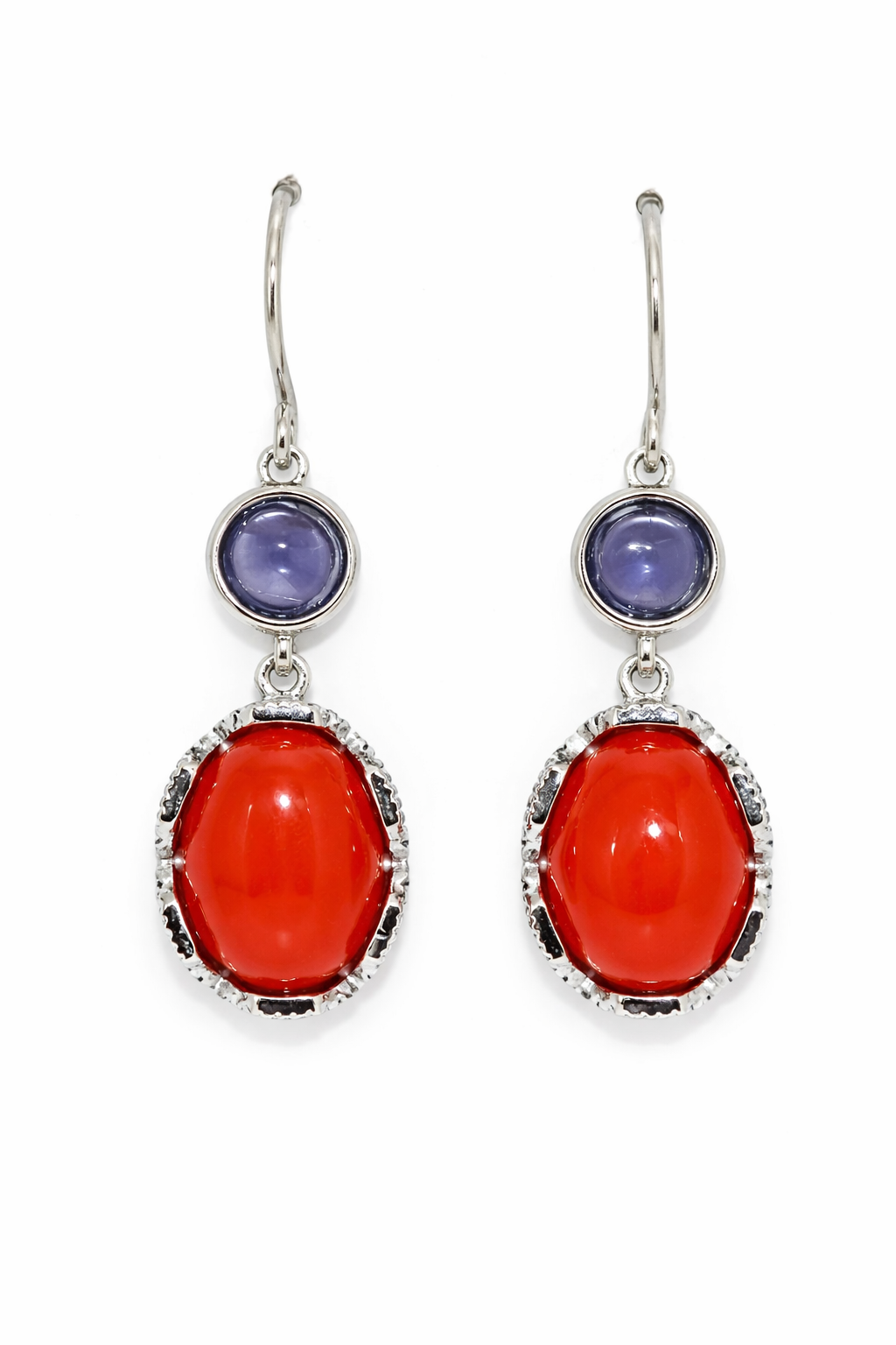 925 Orange Chalcedony - Iolite Set