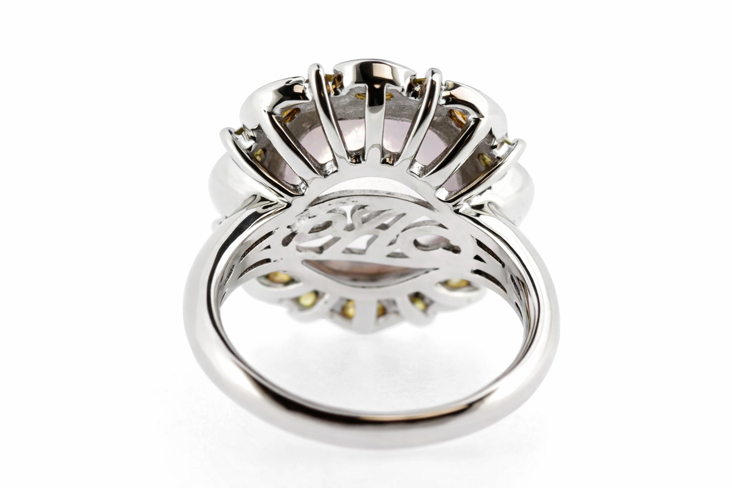Rose Quartz- Tourmaline - Citrine Silver Ring