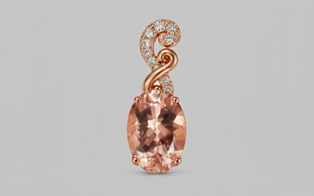 Morganite - White Topaz Pendant