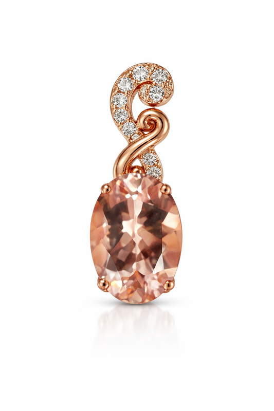 Morganite - White Topaz Pendant
