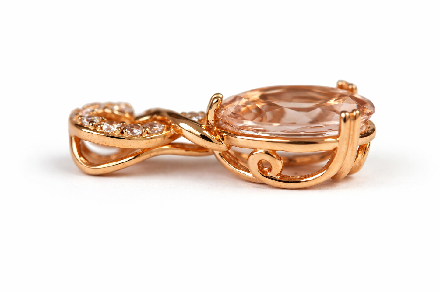 Morganite - White Topaz Pendant