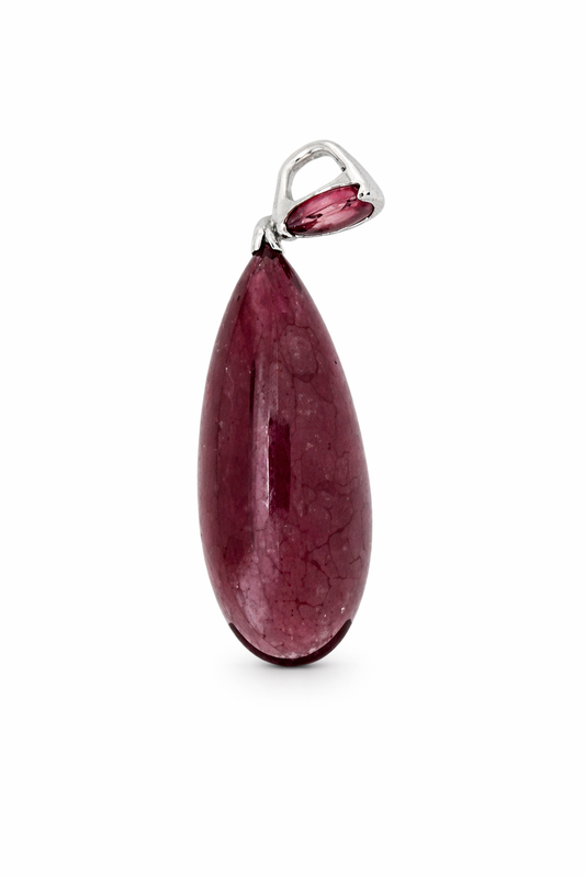925 SS Glass Filled Ruby w-Pink Tourmaline Pendant- 41DOT90 cts