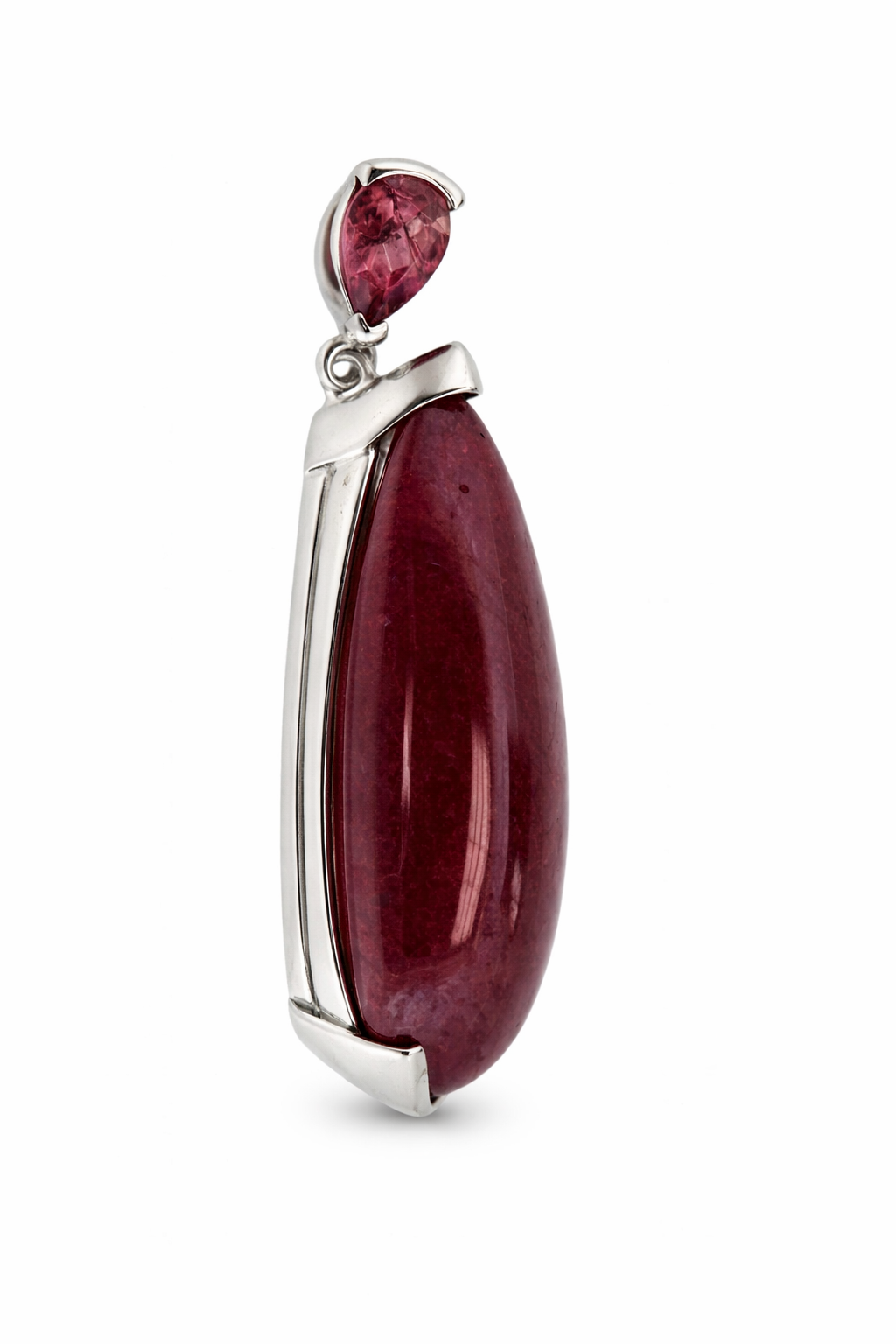 925 SS Glass Filled Ruby w-Pink Tourmaline Pendant- 41DOT90 cts