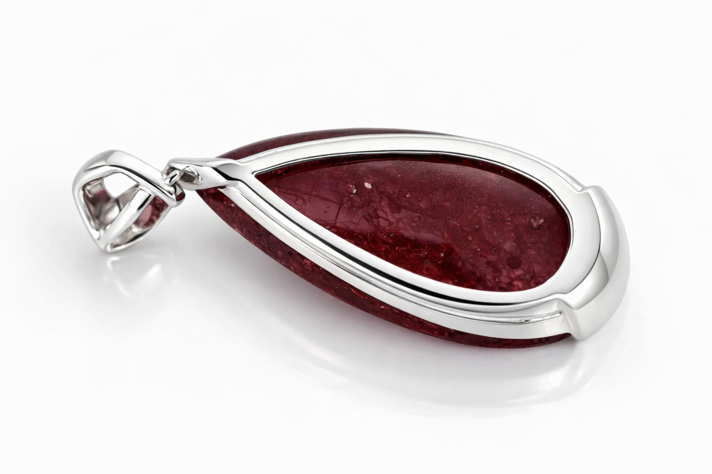 925 SS Glass Filled Ruby w-Pink Tourmaline Pendant- 41DOT90 cts