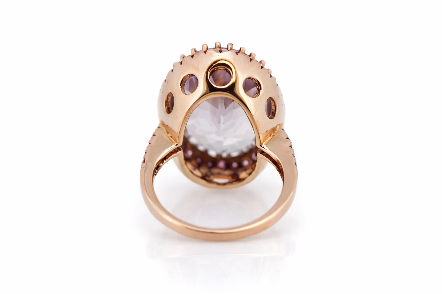 925 Rose Vermeil - Pink Amethyst - Pink Sapphire Ring -18.05 cts