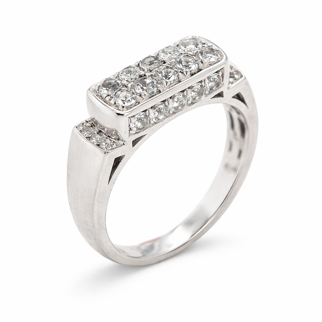 925 SS White Topaz Ring -1DOT09 cts