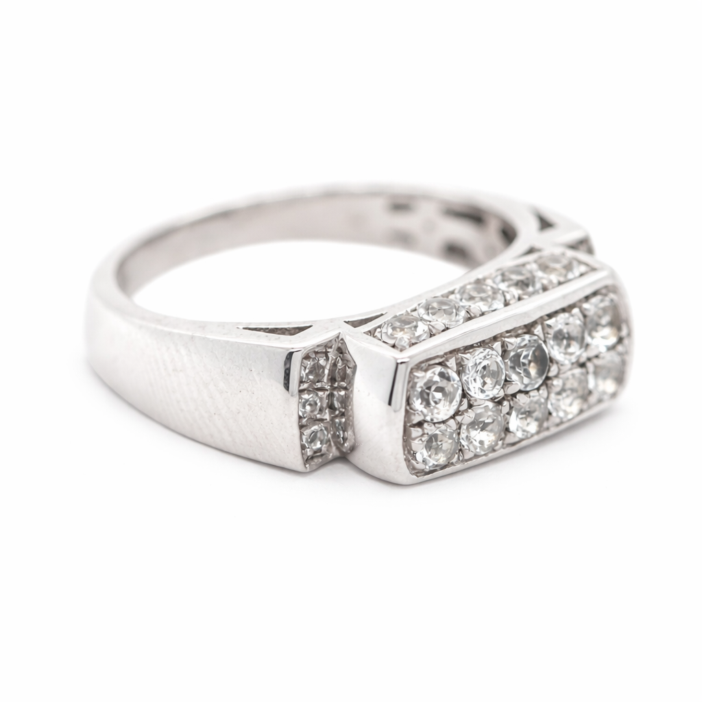 925 SS White Topaz Ring -1DOT09 cts