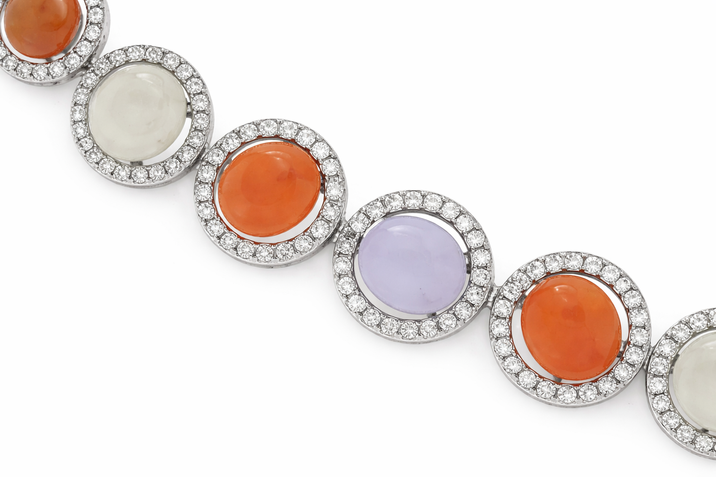 925 Colors of Chalcedony - White Topaz Bracelet 7 3-4 " - 73.84 cts
