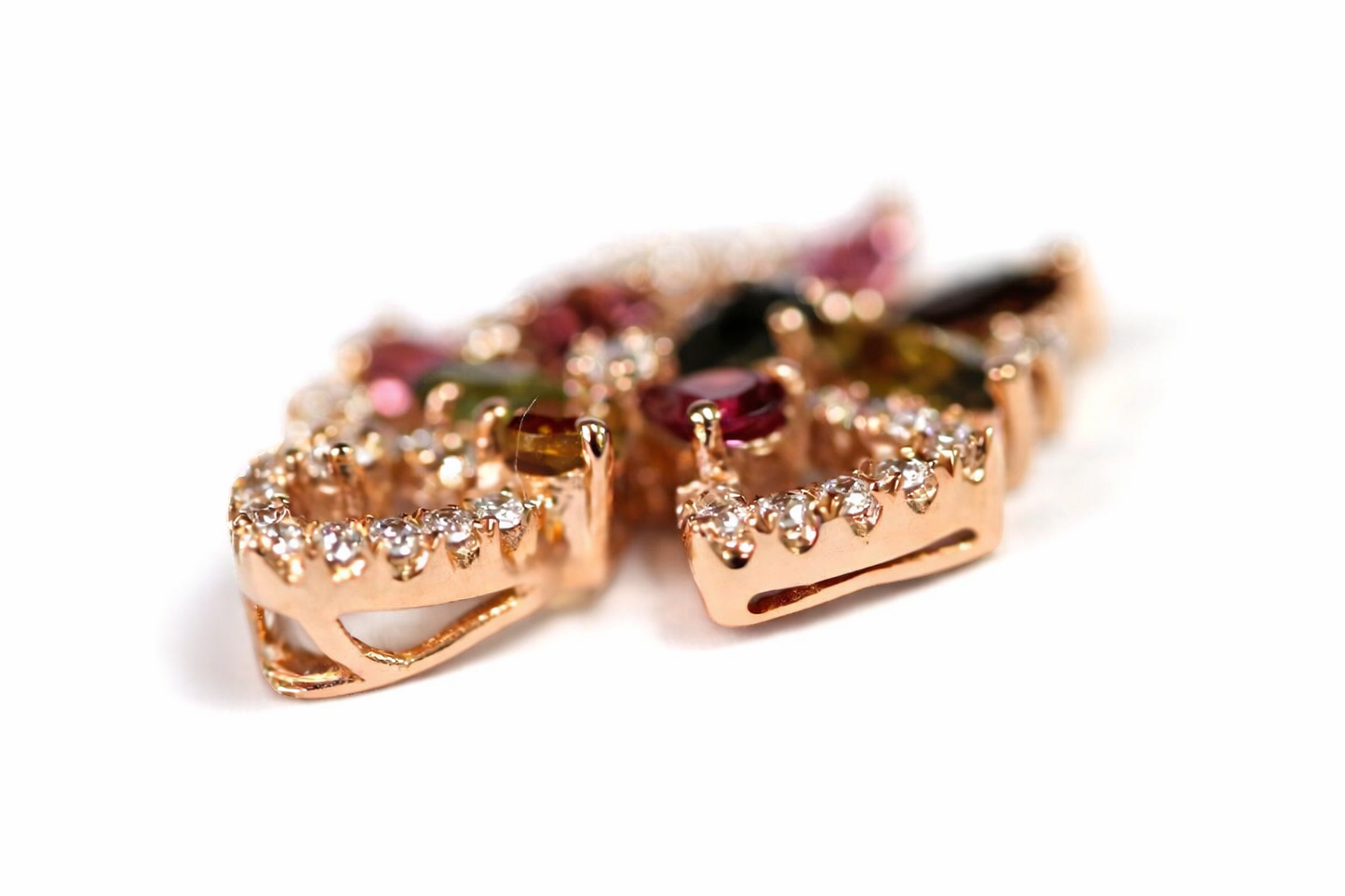 Unique Design Tourmaline / White Topaz / Silver Pendant