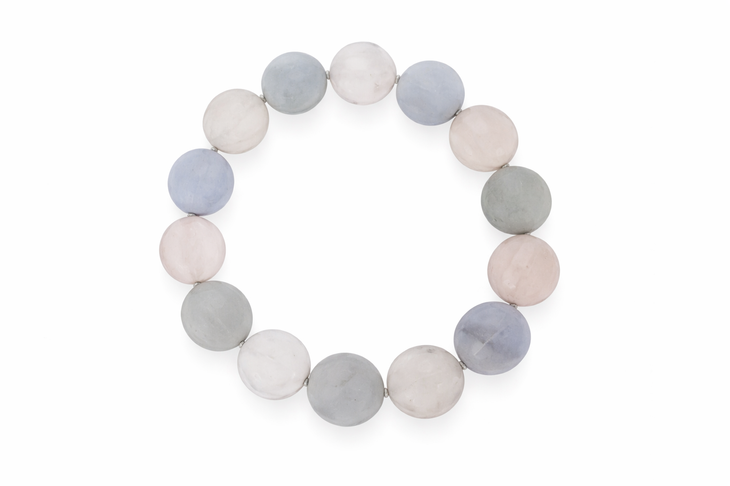 Rose Quartz - Blue Chalcedony Stretch Bracelet -190DOT00 cts