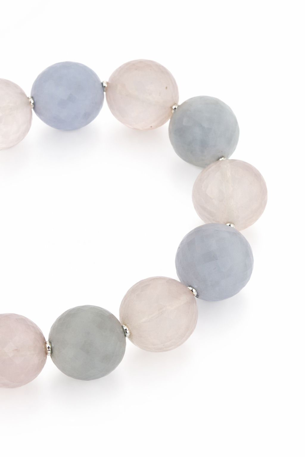 Rose Quartz - Blue Chalcedony Stretch Bracelet -190DOT00 cts