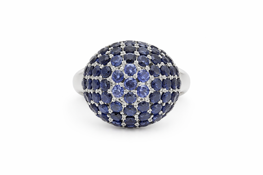 925 SS Blue Sapphire Ring - 3DOT25 cts