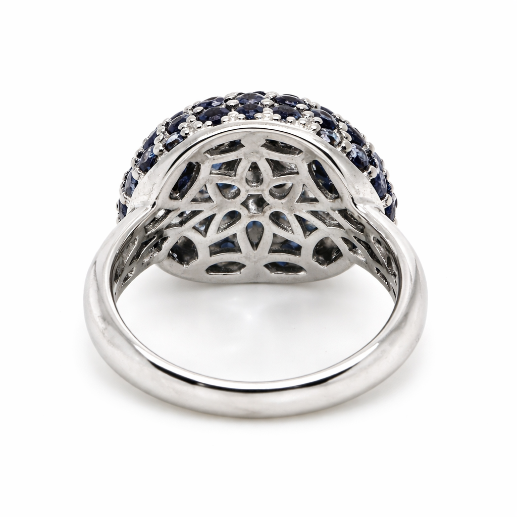 925 SS Blue Sapphire Ring - 3DOT25 cts