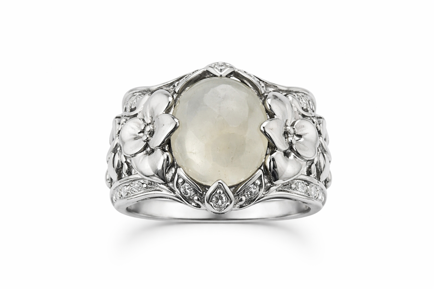 925 Smokey - White Topaz Ring - 5DOT52 cts
