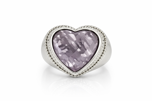 925 Rose De France - White Topaz- Ring - 4DOT44 cts