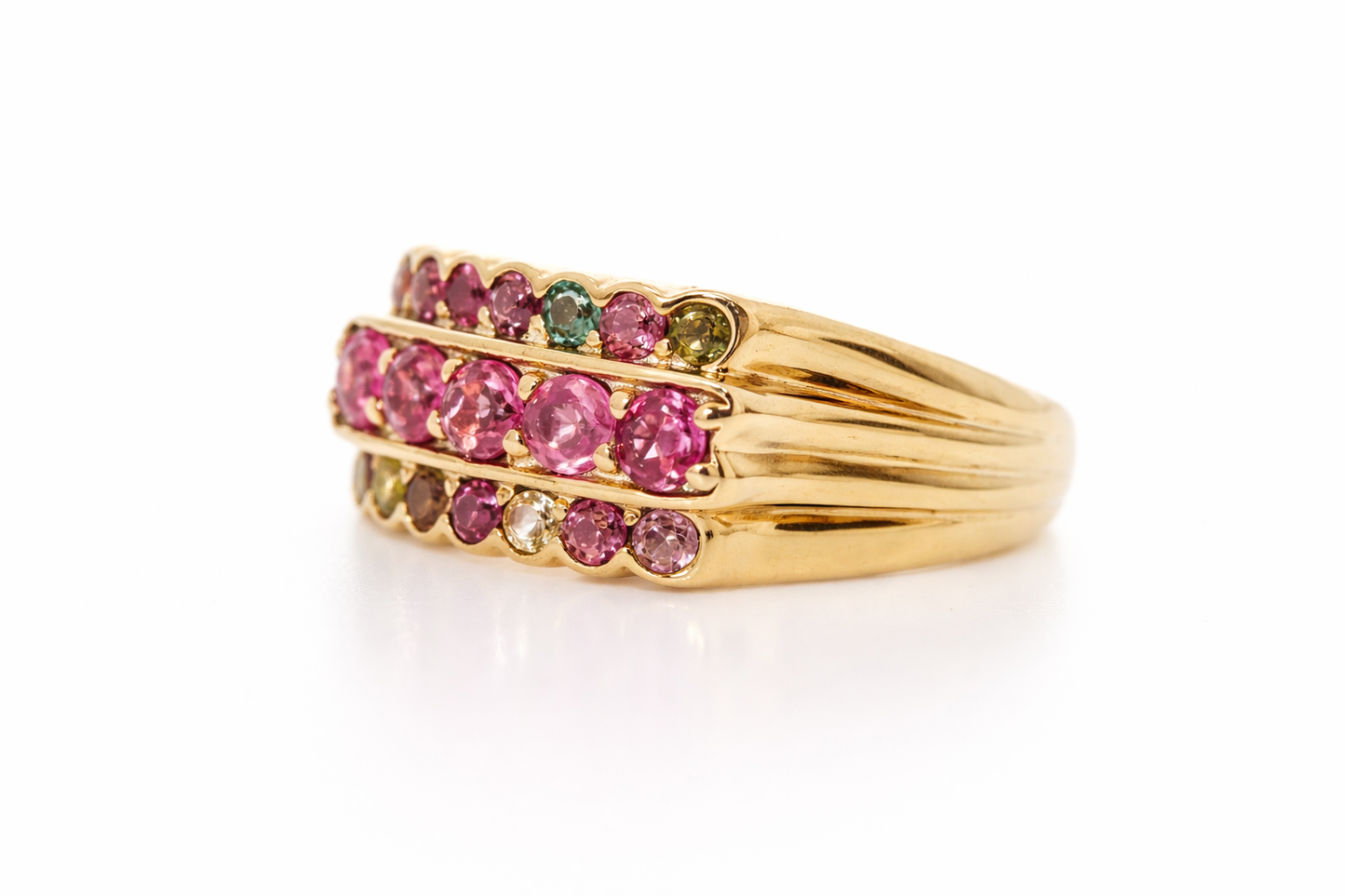 925 Vermeil Multicolor Tourmaline Ring -1.00 cts