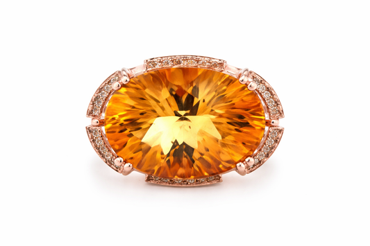 925 Vermeil Citrine Ring – 9.76 CTS