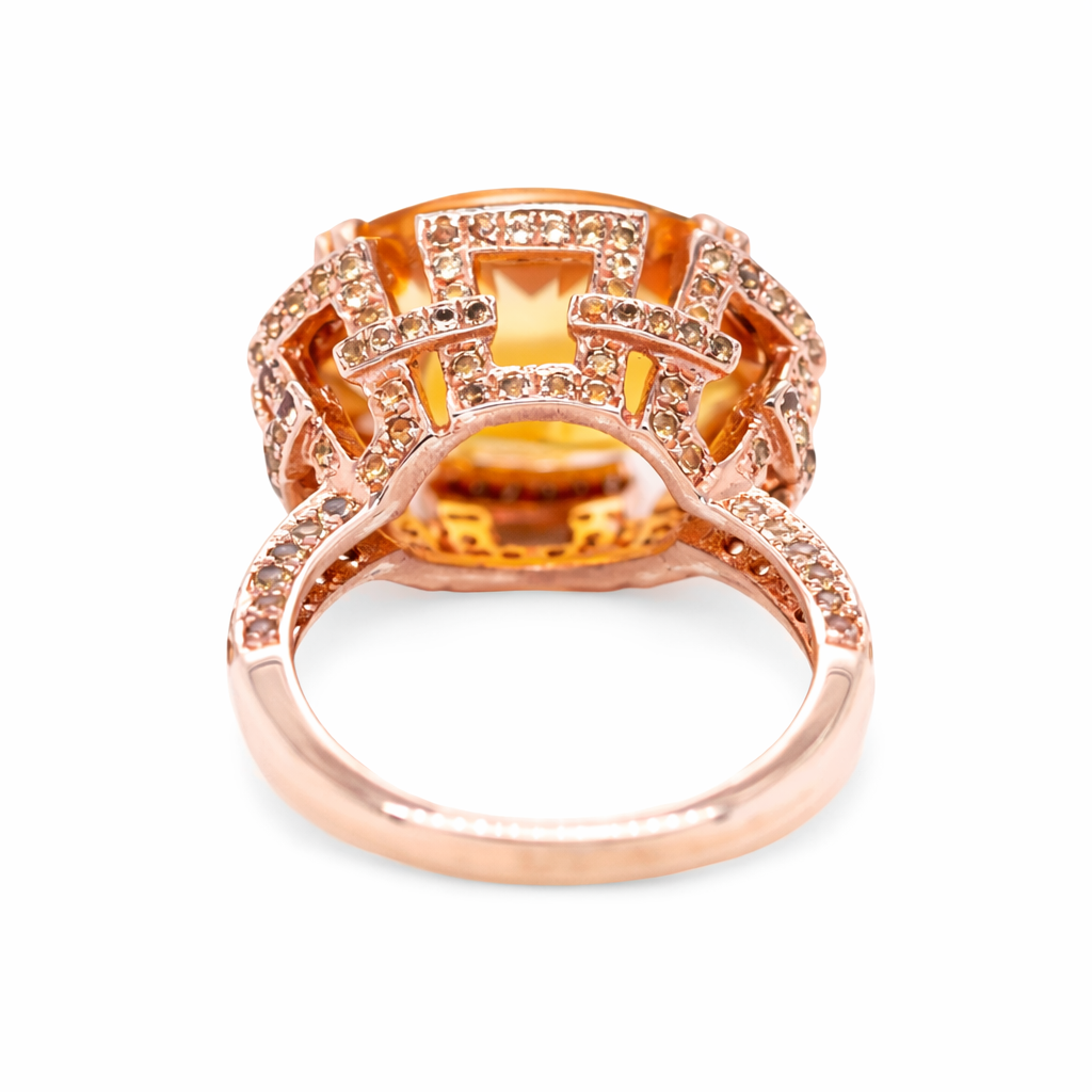 925 Vermeil Citrine Ring – 9.76 CTS