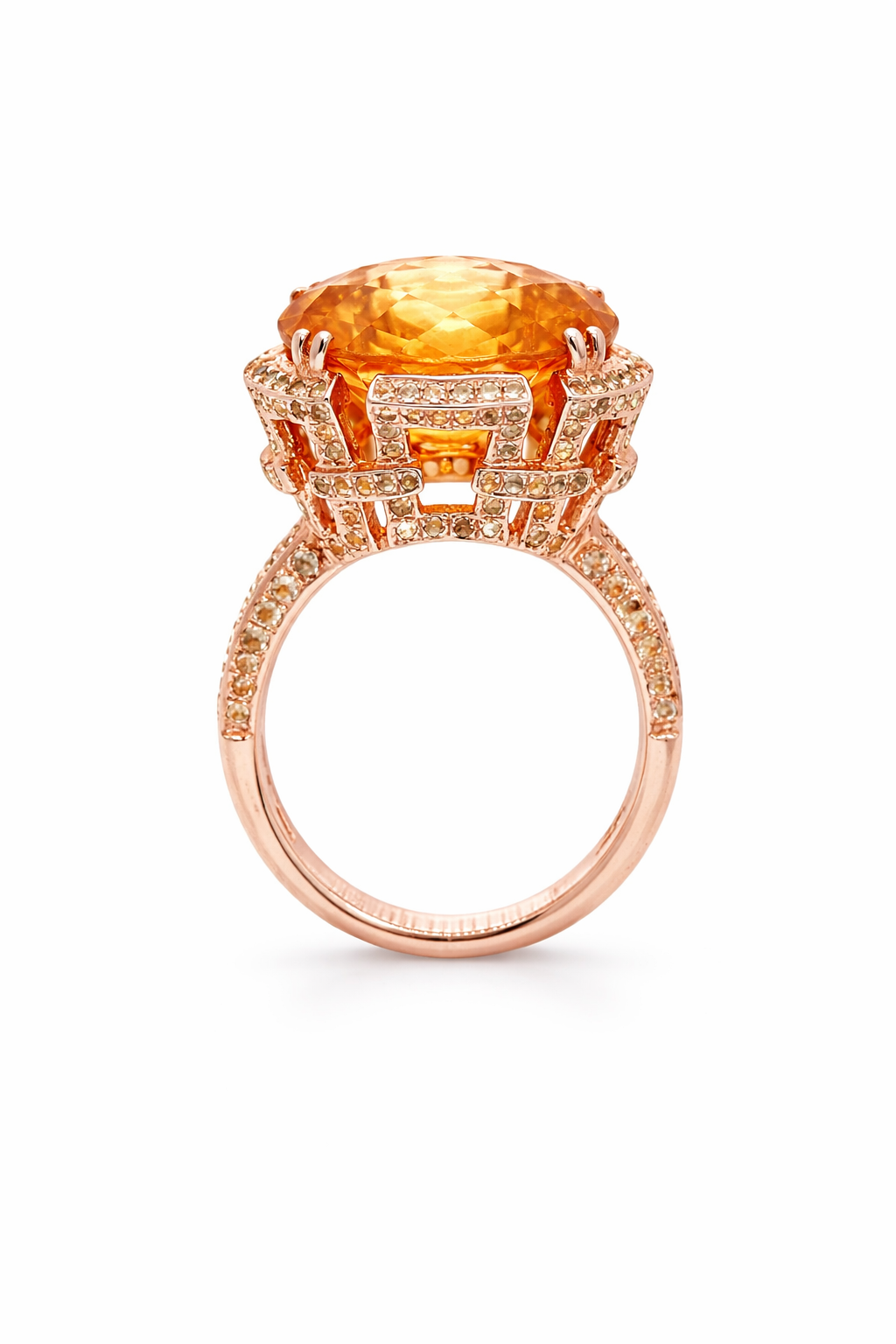 925 Vermeil Citrine Ring – 9.76 CTS