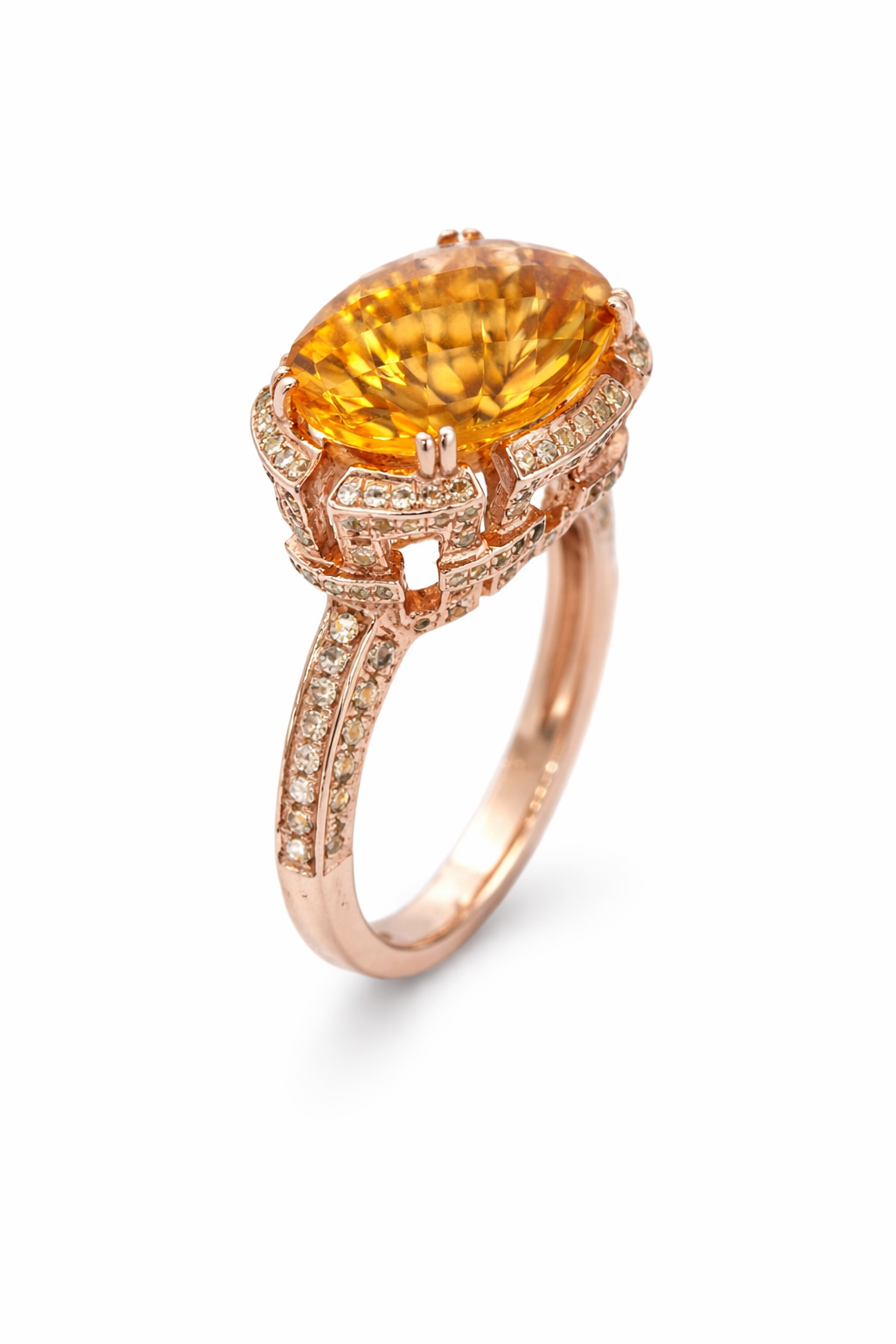 925 Vermeil Citrine Ring – 9.76 CTS