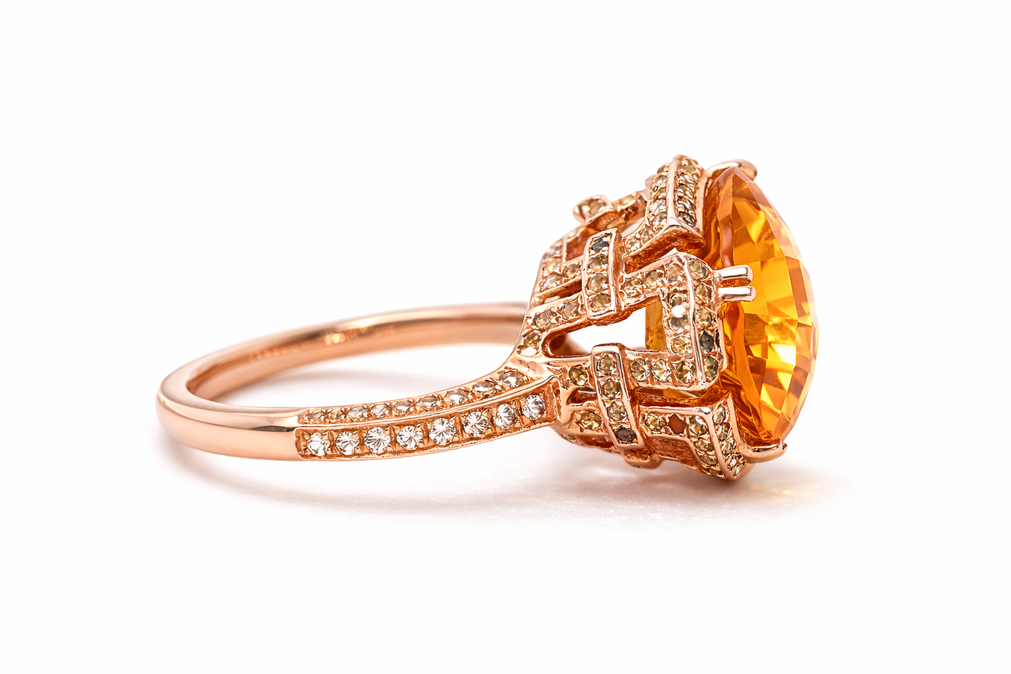 925 Vermeil Citrine Ring – 9.76 CTS
