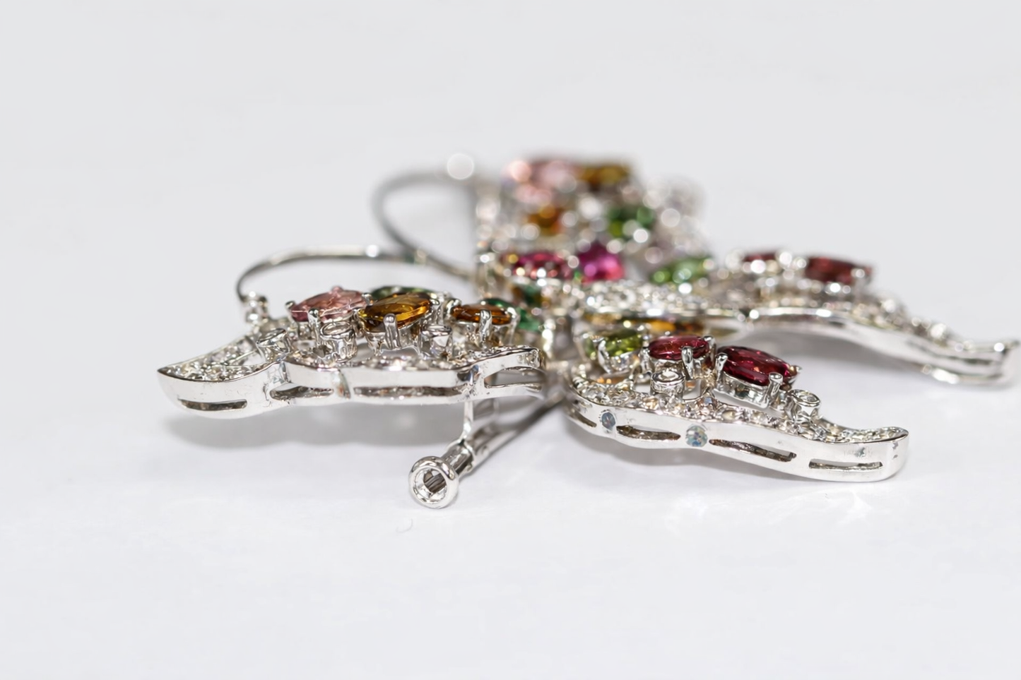 Multi-Color Tourmaline- White Topaz Pin Pend
