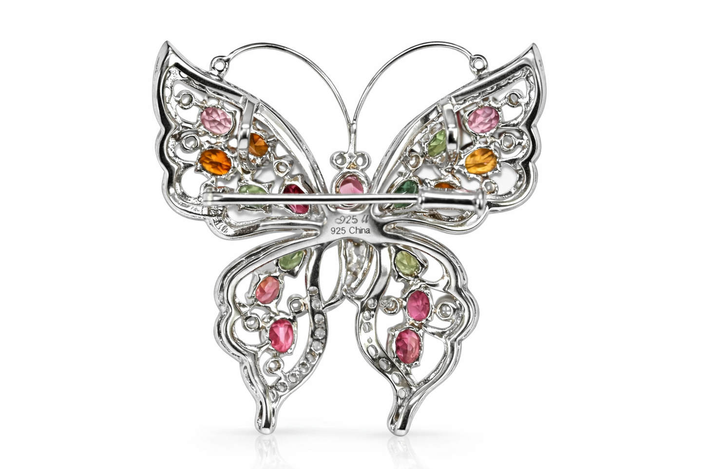 Multi-Color Tourmaline- White Topaz Pin Pend