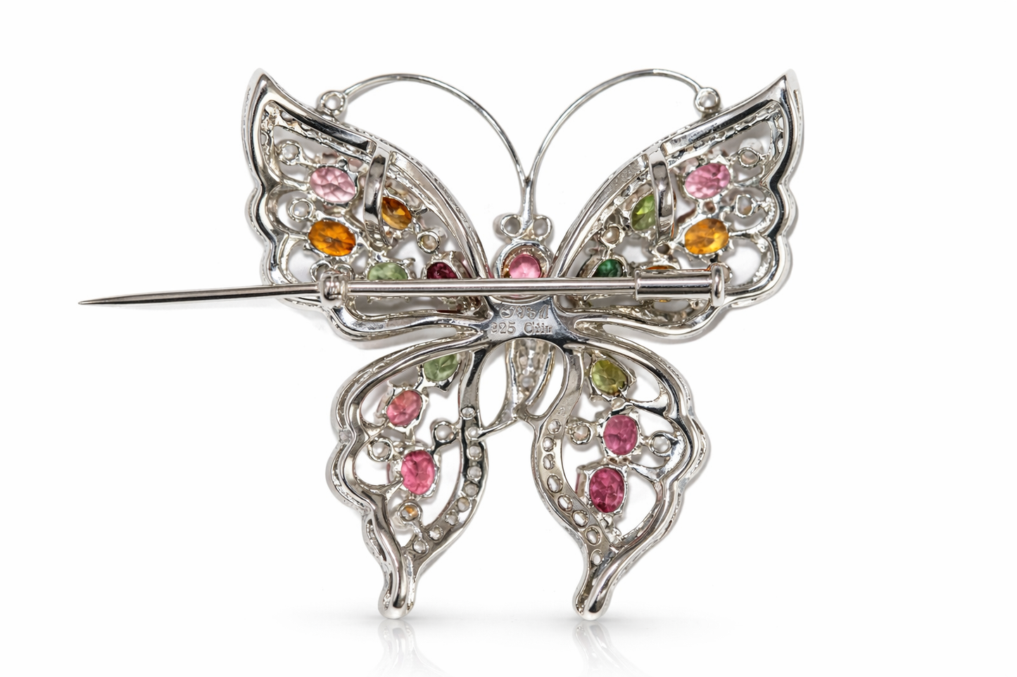 Multi-Color Tourmaline- White Topaz Pin Pend
