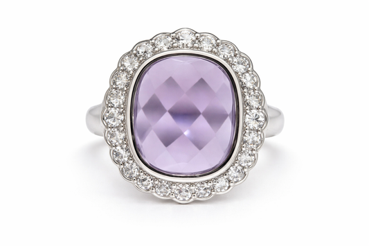 925 Rose De France - White Topaz Ring - 6.57 cts