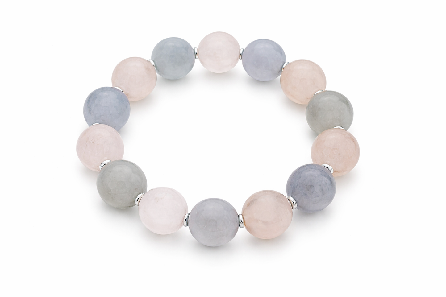 Rose Quartz - Blue Chalcedony Stretch Bracelet -190.00 cts