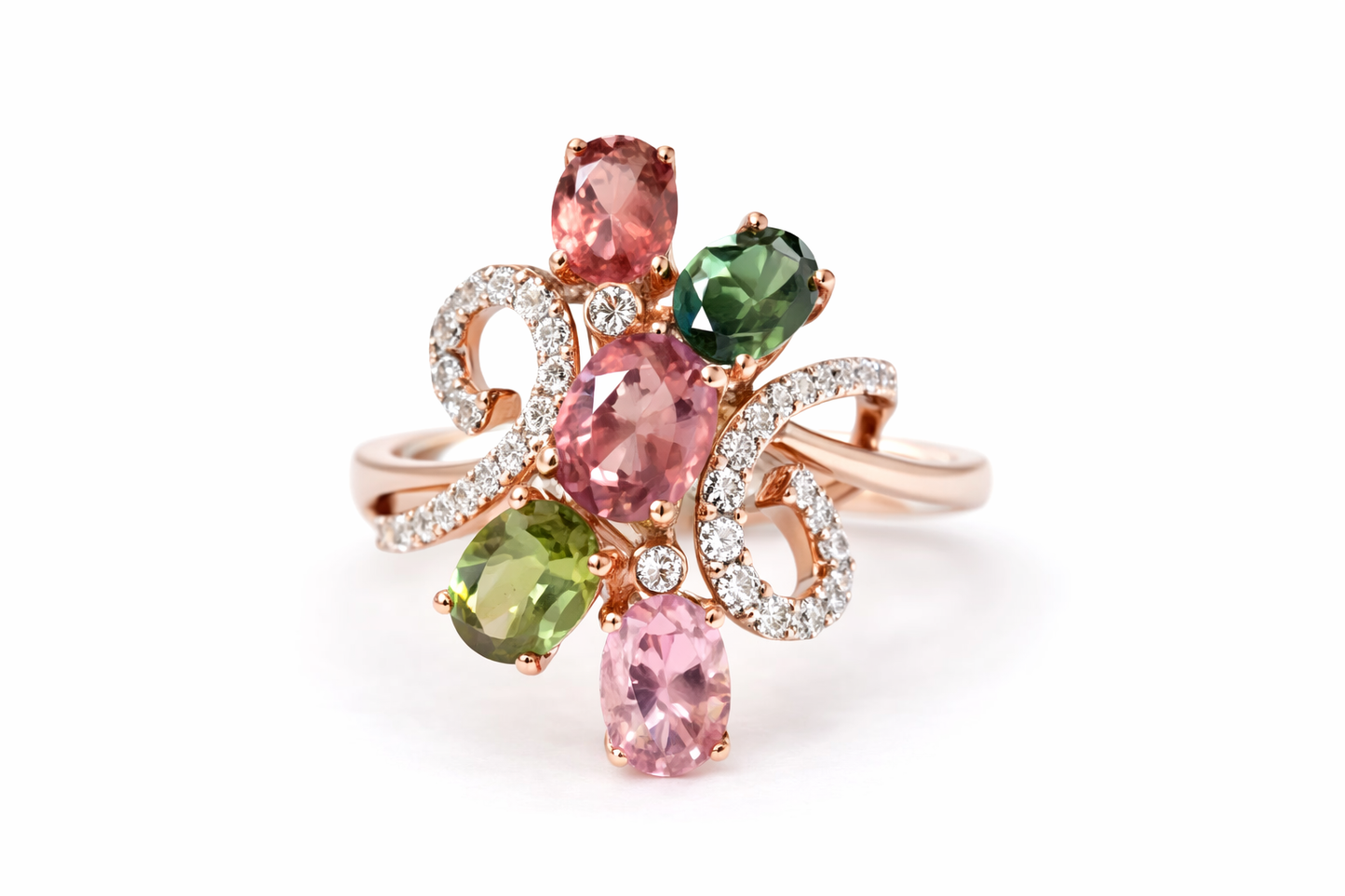 Tourmaline- White Topaz Ring