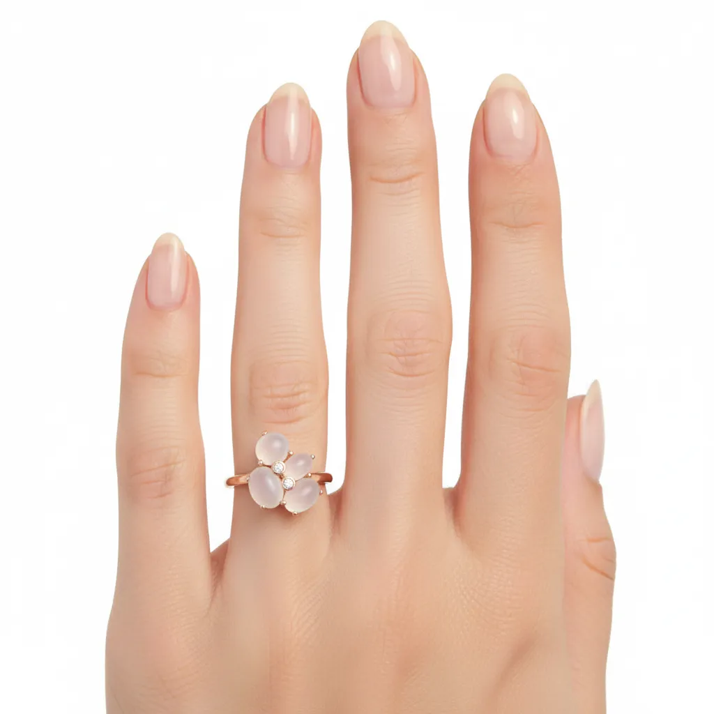 925 Vermeil Moonstone - White Topaz Ring -3DOT67 cts