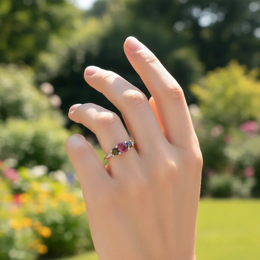 Tourmaline - White Topaz Ring