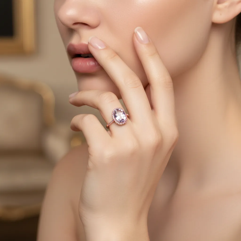 925 Rose Vermeil - Pink Amethyst - Pink Sapphire Ring -18.05 cts