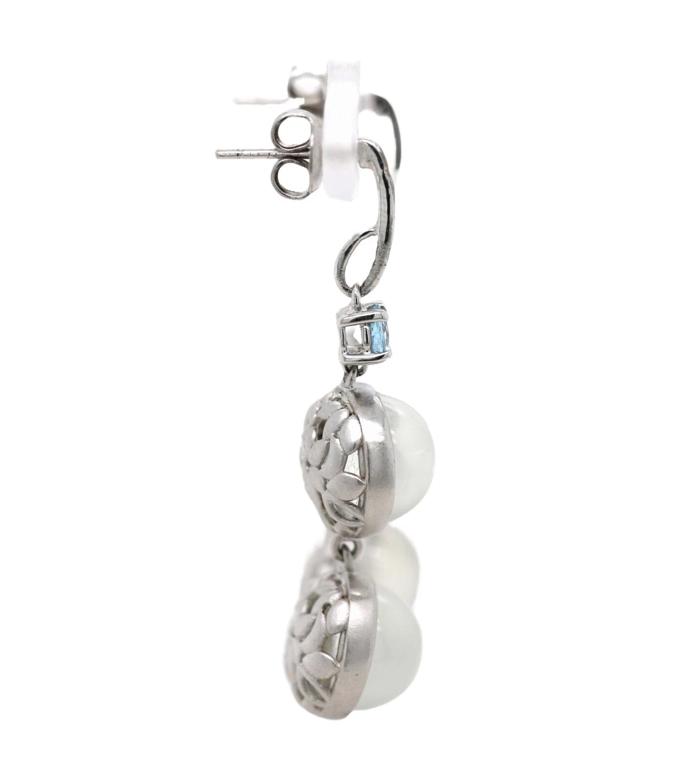 925 Moonstone - Blue Topaz Earring - 2DOT00 cts