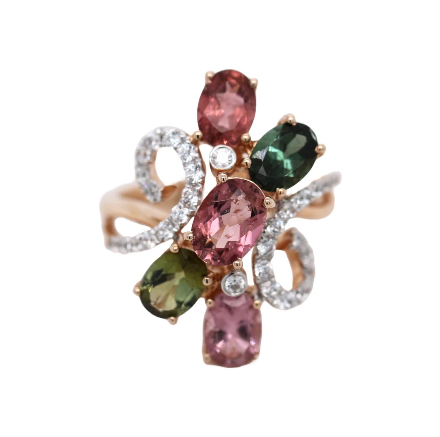 Tourmaline- White Topaz Ring
