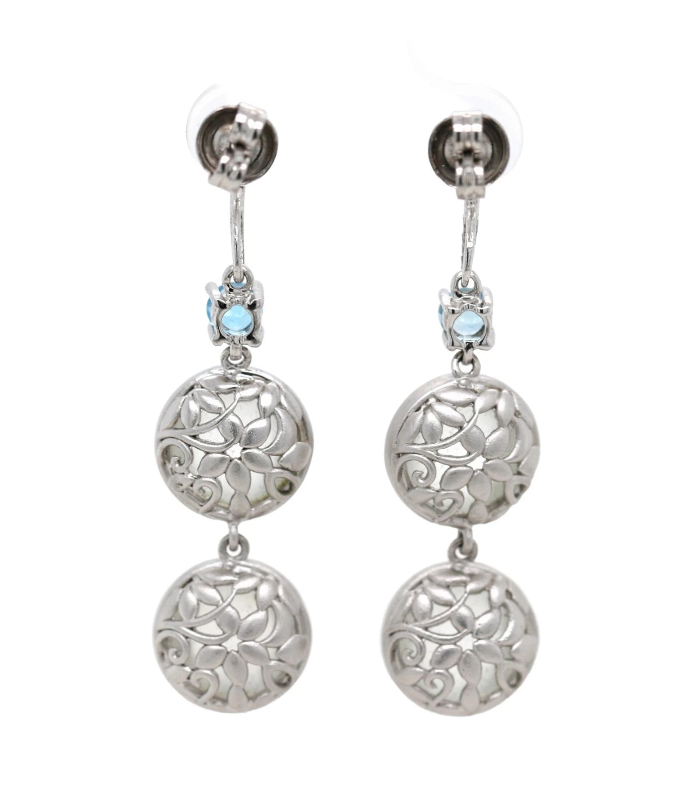 925 Moonstone - Blue Topaz Earring - 2DOT00 cts