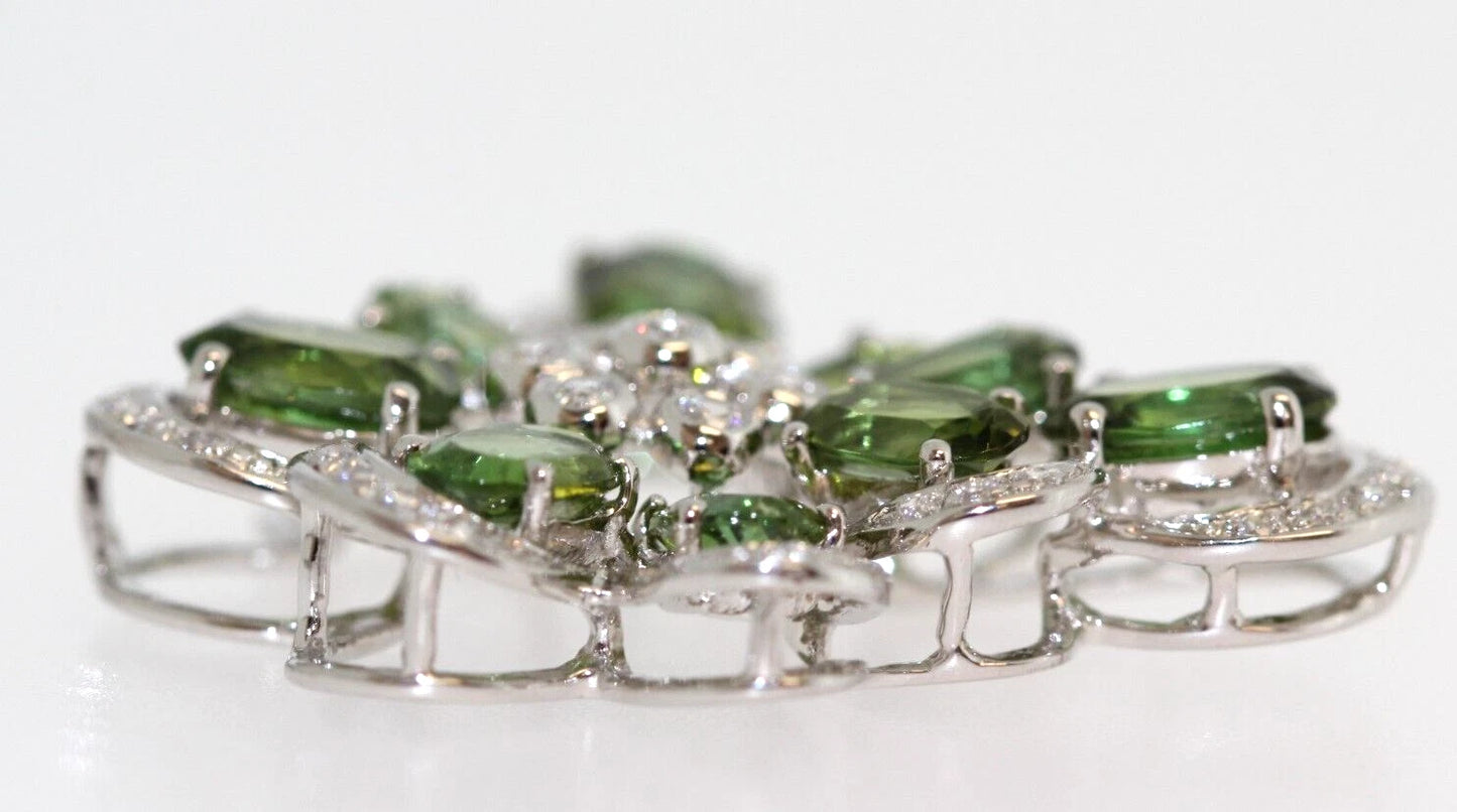 925 Silver Pendant with Tourmaline - White Topaz