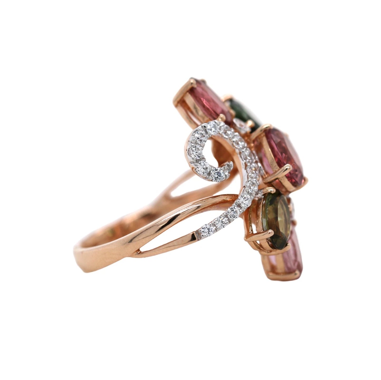 Tourmaline- White Topaz Ring