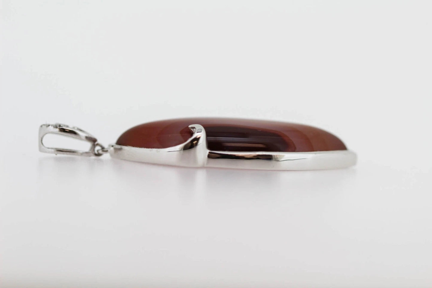 925 Red Agate - White Topaz Pendant -31DOT45 cts