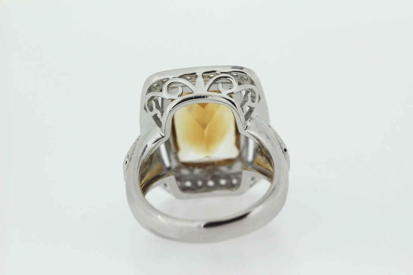 925 Citrine - White Topaz Ring - 7DOT43 cts