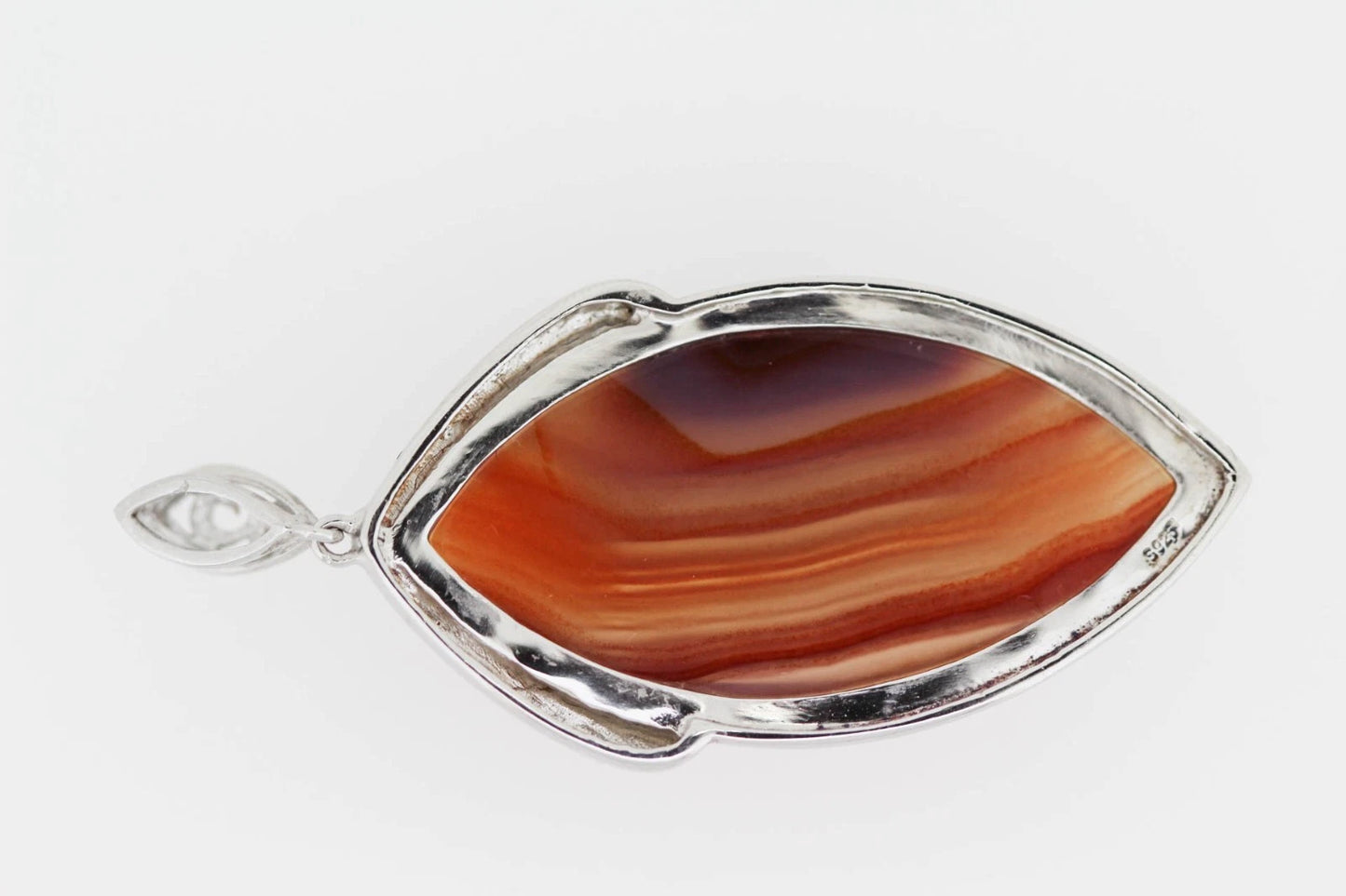 925 Red Agate - White Topaz Pendant -31DOT45 cts